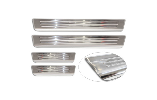Stainless steel door sill moldings suitable for Volvo S60 III & V60 II 2018- - 'Lines' - 4-piece, Image 5