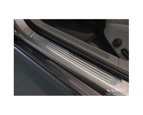 Stainless steel door sill moldings suitable for Volvo V90 & V90 Cross Country 2016- - 'Lines' - 4-piece, Image 2
