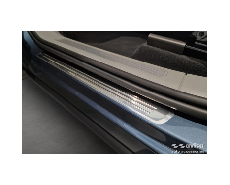 Stainless steel door sill moldings suitable for Volvo XC60 II 2017-2021 & FL 2021- incl. R-Design - 'Lines' , Image 2