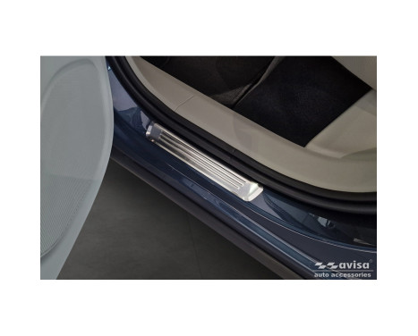 Stainless steel door sill moldings suitable for Volvo XC60 II 2017-2021 & FL 2021- incl. R-Design - 'Lines' , Image 4