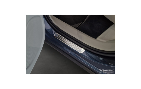 Stainless steel door sill moldings suitable for Volvo XC60 II 2017-2021 & FL 2021- incl. R-Design - 'Lines' , Image 4