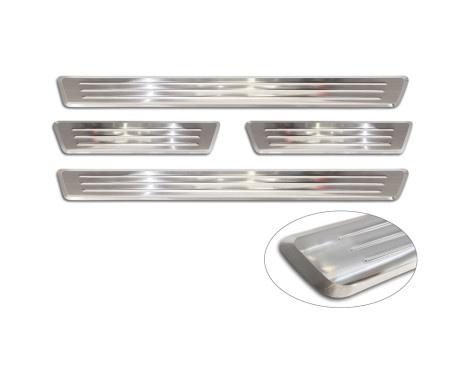 Stainless steel door sill moldings suitable for Volvo XC60 II 2017-2021 & FL 2021- incl. R-Design - 'Lines' , Image 5