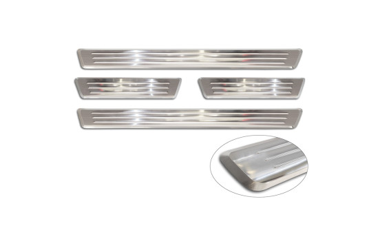Stainless steel door sill moldings suitable for Volvo XC60 II 2017-2021 & FL 2021- incl. R-Design - 'Lines' , Image 5