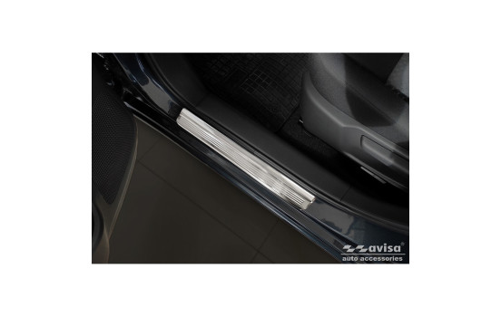 Stainless steel door sill suitable for Honda Civic X HB 5-door 2017- 'Lines' - 4-piece, Image 2