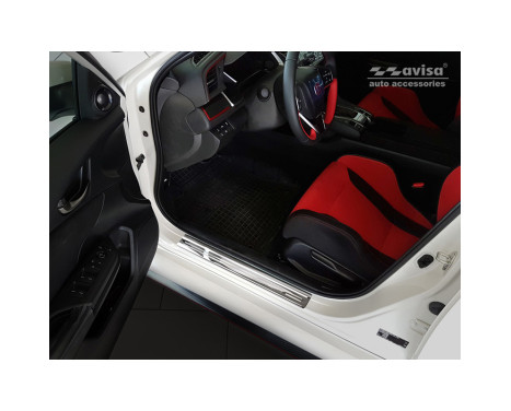 Stainless steel door sill suitable for Honda Civic X HB 5-door 2017- 'Sportline' - 4-piece, Image 2
