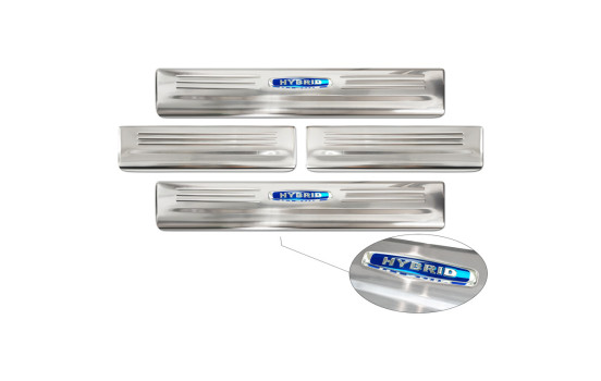 Stainless steel door sill suitable for Toyota Highlander XU70 2020- 'Hybrid' - 4-piece, Image 5