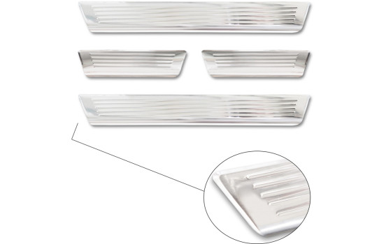 Stainless steel door sills suitable for Dacia Sandero III 2020- incl. Stepway 'Lines' - 4-piece, Image 5