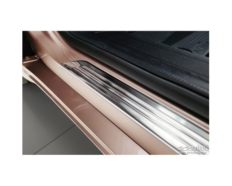 Stainless steel door sills suitable for Fiat 500e Berlina 3-door 2020- 2-piece