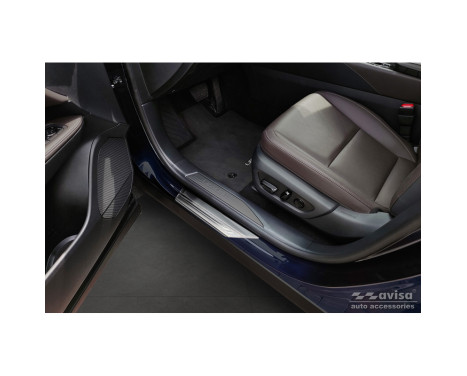 Stainless steel door sills suitable for Lexus RX V 2022 - 'Lines' - 4-piece, Image 2