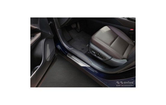 Stainless steel door sills suitable for Lexus RX V 2022 - 'Lines' - 4-piece, Image 2