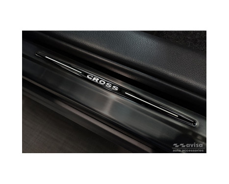 Stainless steel door sills suitable for Toyota Corolla Cross 2020 - 'Cross' 4-piece, Image 3