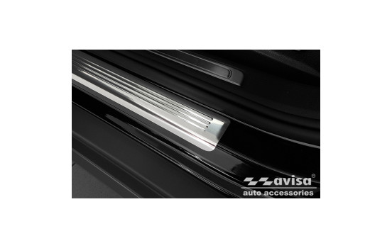 Stainless steel door sills suitable for Volkswagen Passat B8 Sedan/Variant 2014- - 'Lines' - 4-piece, Image 2