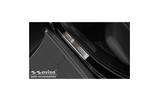 Stainless steel door sills suitable for Volkswagen Passat B8 Sedan/Variant 2014- - 'Lines' - 4-piece, Image 3