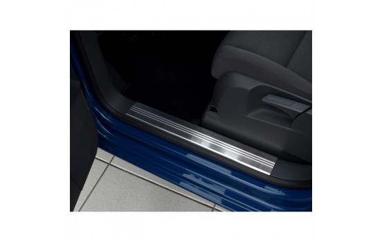 Stainless steel door sills Volkswagen Touran II 2010-2015 - 'Lines' - 4-piece