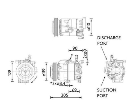 Compressor, air conditioning BEHR *** PREMIUM LINE ***, Image 2