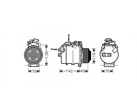 Compressor, air conditioning E81/2/7/8/9 TD 08-, Image 2