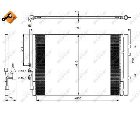 Condenser, air conditioner 350035 NRF