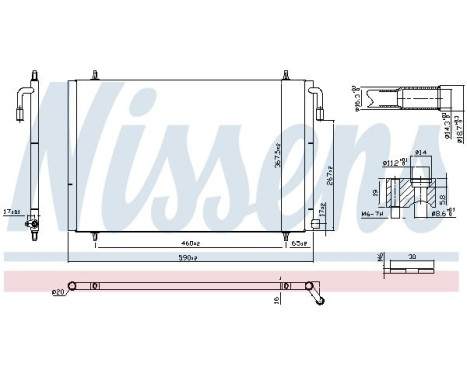 Condenser, air conditioner 94392 Nissens