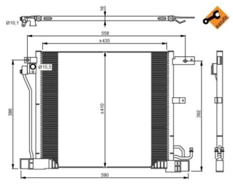 Condenser, air conditioning 350040 NRF, Image 3
