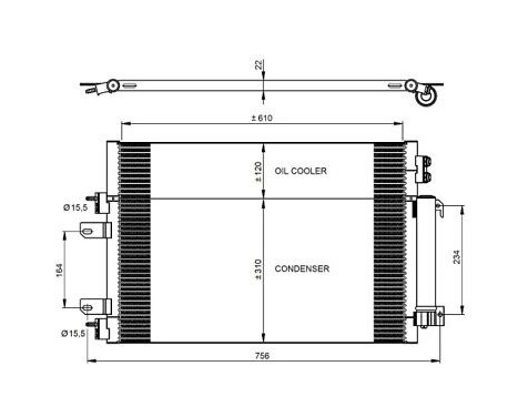 Condenser, air conditioning 350086 NRF, Image 5