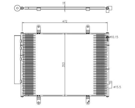 Condenser, air conditioning 350371 NRF, Image 3