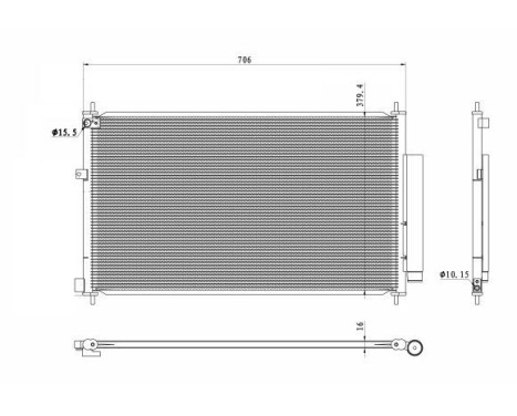 Condenser, air conditioning 350419 NRF, Image 3