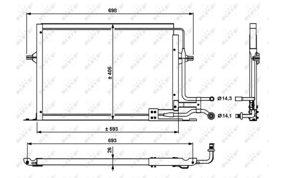 Condenser, air conditioning 35139 NRF, Image 2