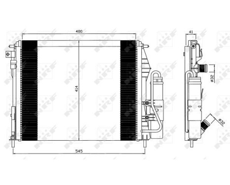 Condenser, air conditioning 35547 NRF, Image 3