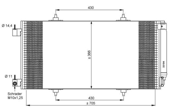 Condenser, air conditioning 35786 NRF