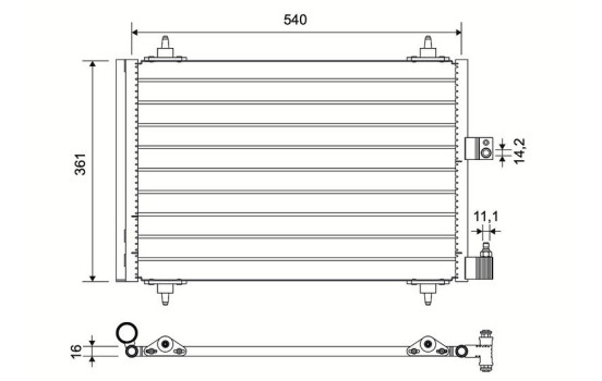 Condenser, air conditioning 817667 Valeo