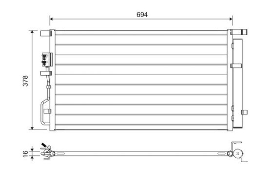 Condenser, air conditioning 822614 Valeo