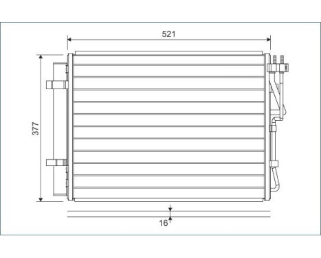 Condenser, air conditioning 822624 Valeo