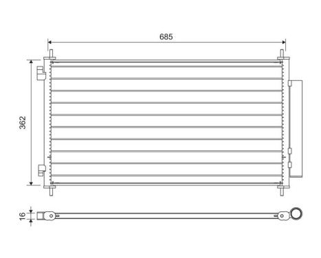 Condenser, air conditioning 822734 Valeo