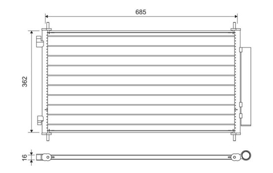 Condenser, air conditioning 822734 Valeo