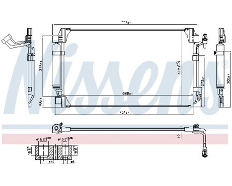 Condenser, air conditioning 940672 Nissens