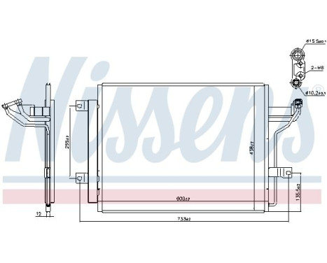 Condenser, air conditioning 940909 Nissens