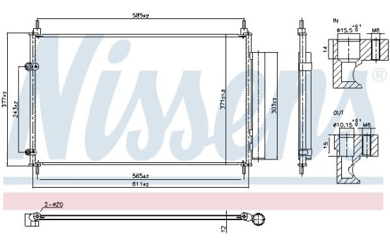 Condenser, air conditioning 940953 Nissens
