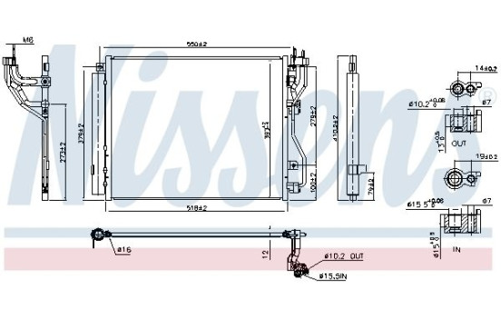Condenser, air conditioning 941003 Nissens