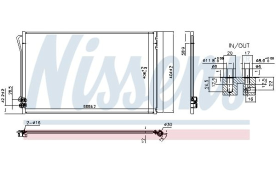 Condenser, air conditioning 941054 Nissens