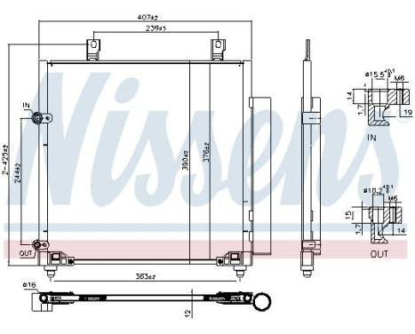 Condenser, air conditioning 941222 Nissens, Image 5