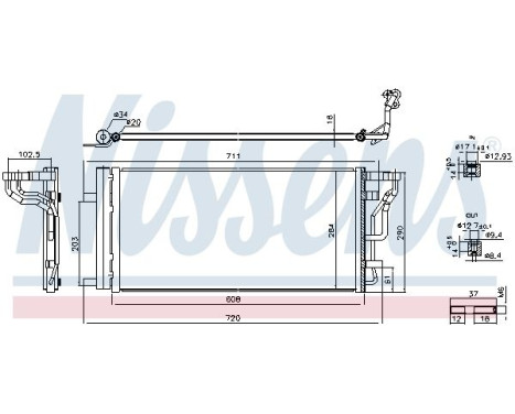 Condenser, air conditioning 941289 Nissens