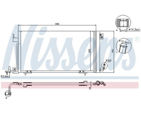 Condenser, air conditioning 94321 Nissens, Image 3