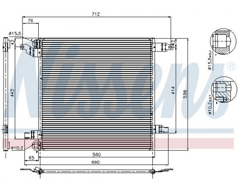 Condenser, air conditioning 94568 Nissens, Image 3