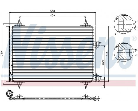 Condenser, air conditioning 94570 Nissens, Image 2