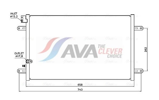 Condenser, air conditioning AI5458 Ava Quality Cooling