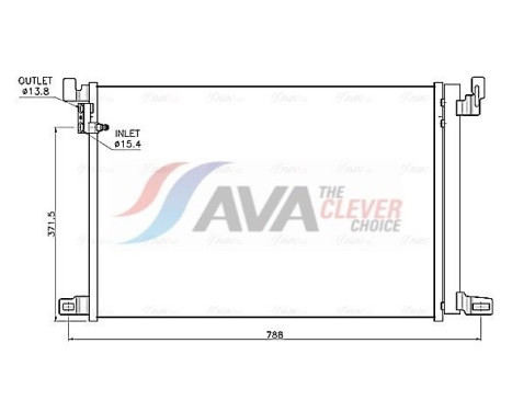 Condenser, air conditioning AI5459D Ava Quality Cooling