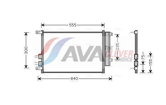 Condenser, air conditioning ALA5088D Ava Quality Cooling