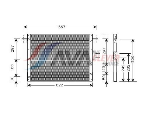 Condenser, air conditioning AU5075 Ava Quality Cooling