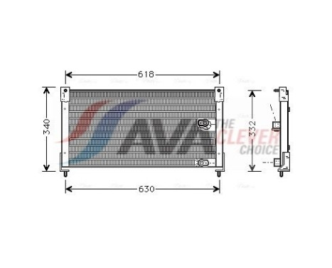 Condenser, air conditioning AU5116 Ava Quality Cooling, Image 2