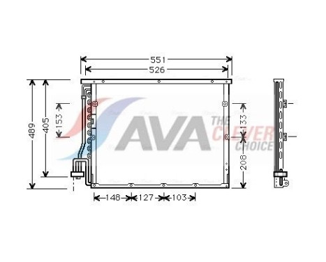 Condenser, air conditioning BW5148 Ava Quality Cooling, Image 2